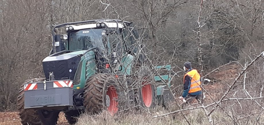 Während des Einsatzes der Mulchgeräte wird der Zugang zum Quetschenberg in dieser Zeit tageweise gesperrt. 