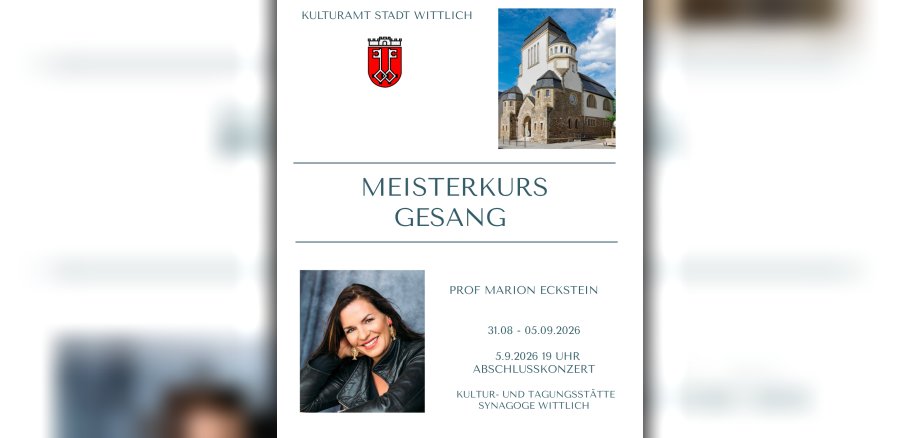 Plakat Meistermann Das Bild zeigt die Daten des Meisterkursgesangs. 31.08.-05.09.2026