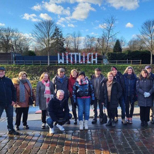 Stadtführungsende an den Lieserstufen mit Wittlich Lettern Stadtführungsende an den Lieserstufen mit Wittlich Lettern