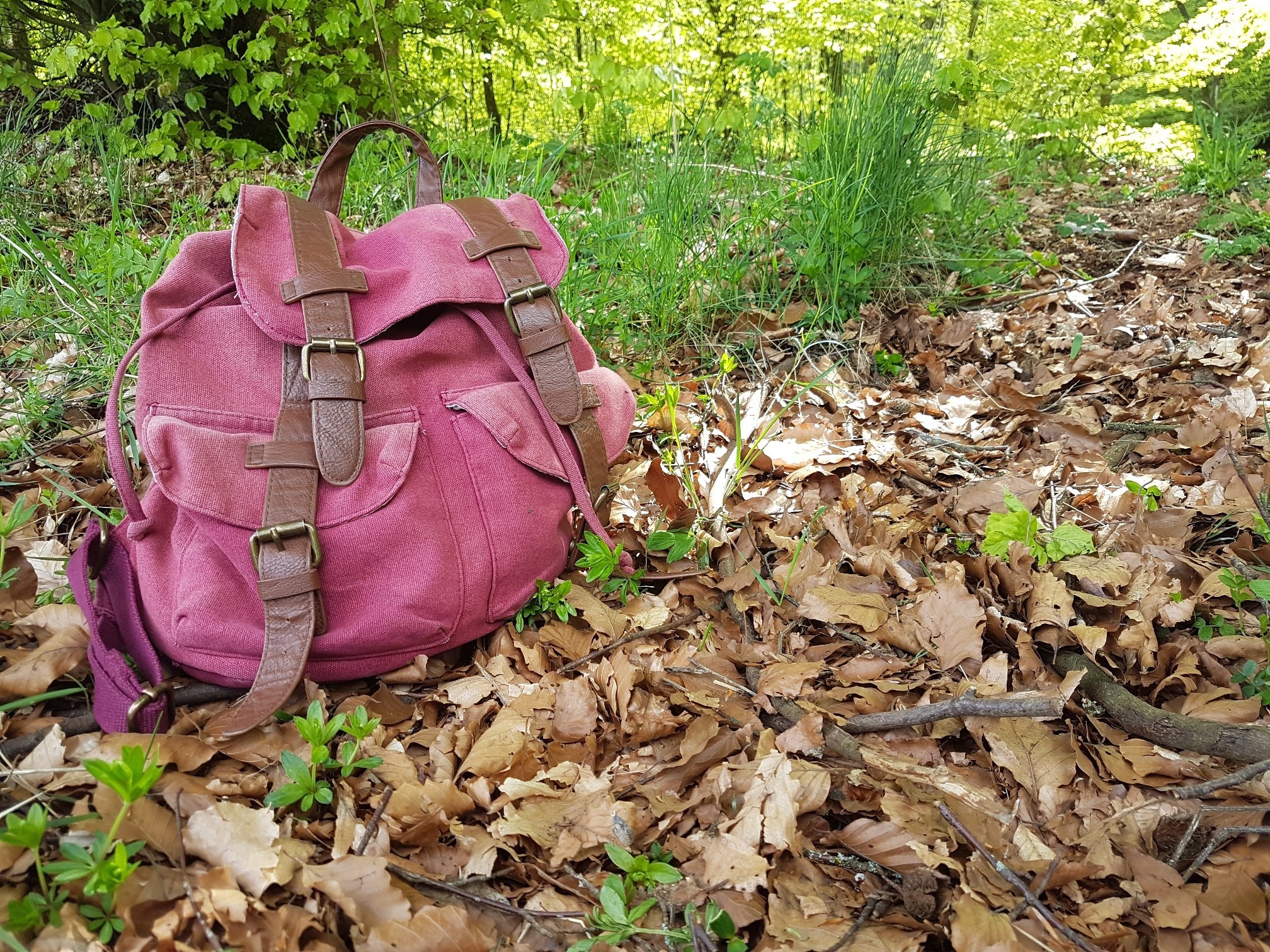Roter Wanderrucksack